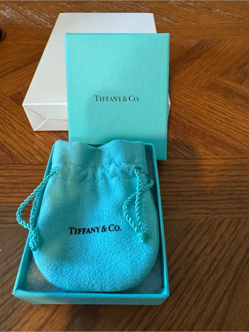 Tiffany & Co. Suede Drawstring Pouch with Box
